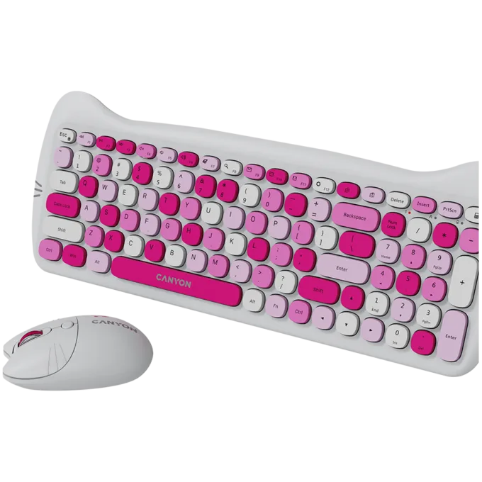 CANYON HSET-W6 EN Keyboard+Mouse Kitty Edition AAA+АА Wireless Pink — image 5