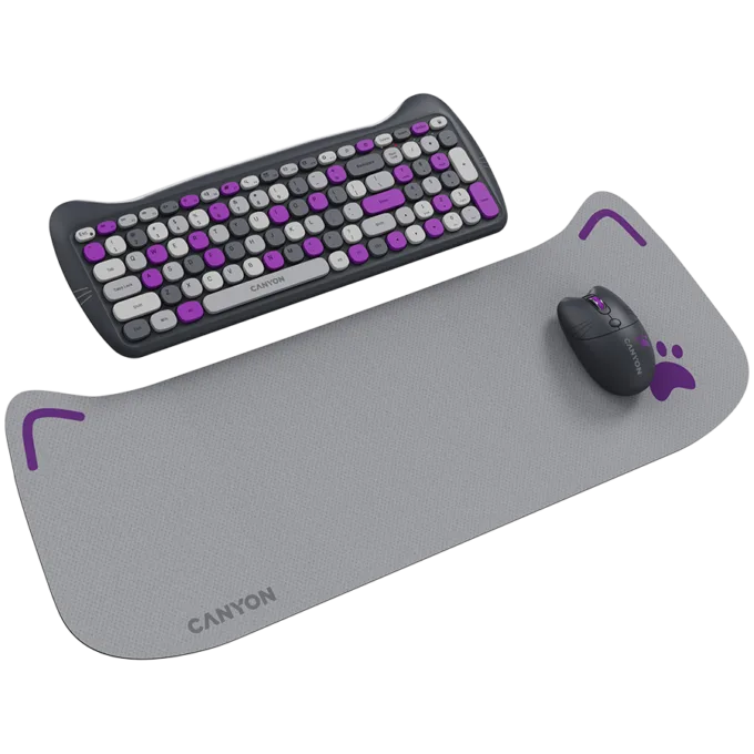 CANYON HSET-W6 EN Keyboard+Mouse Kitty Edition AAA+АА Wireless Violet — image 5