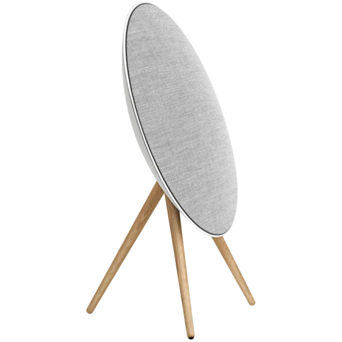Beosound A9 5th Gen Speaker Natural Alu (Back Grey Mist/Cover Kvadrat Light Grey/Legs Oak) — image 2