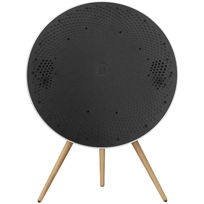 Beosound A9 5th Gen Speaker Natural Alu (Back Grey Mist/Cover Kvadrat Light Grey/Legs Oak) — image 5