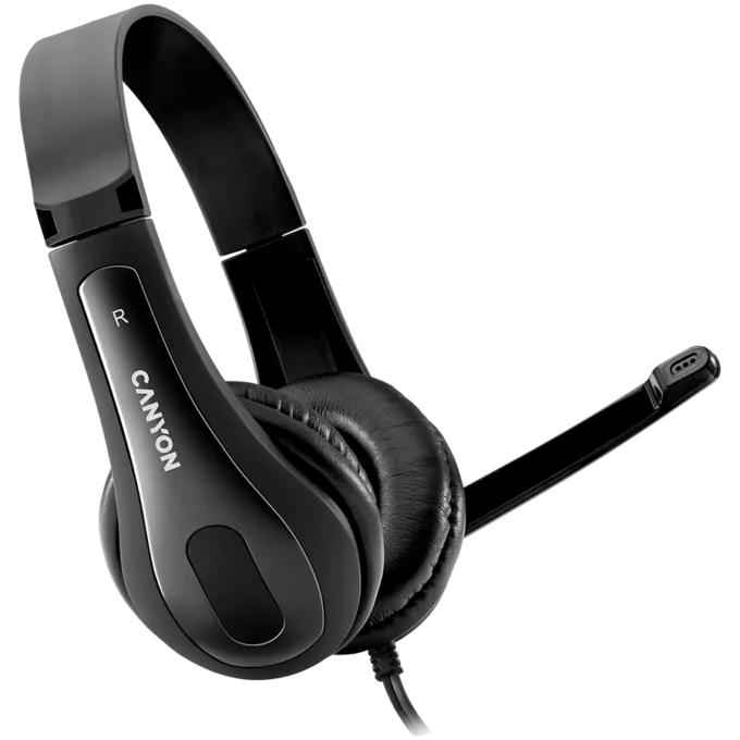 CANYON PC headset HSC-1 PC Mic Flat 2m Black — image 1