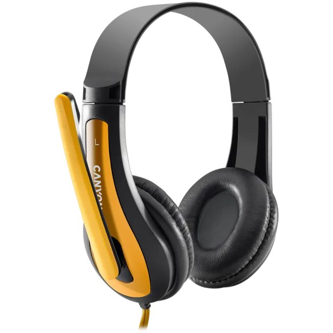 CANYON PC headset HSC-1 PC Mic Flat 2m Black Yellow — image 3