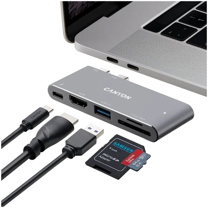 CANYON hub DS-5 5in1 Thunderbolt 3 4k Space Grey — image 4