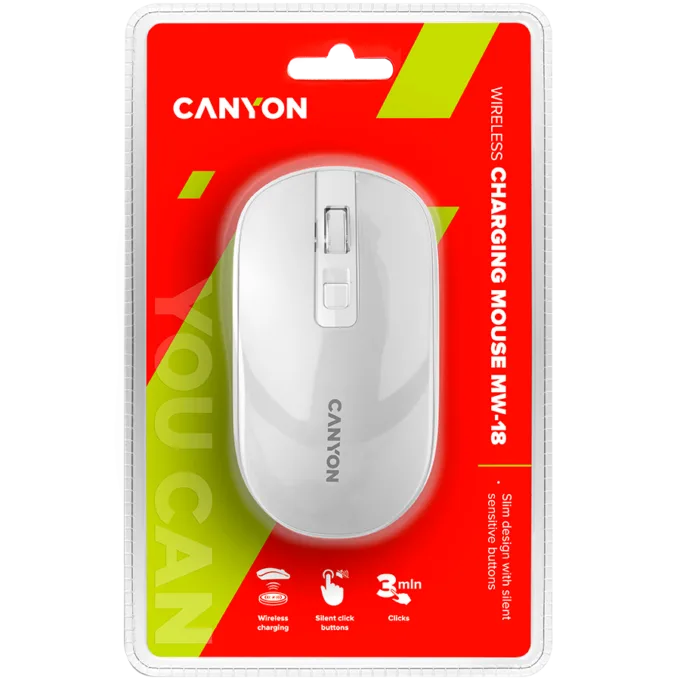 CANYON mouse MW-18 Wireless Charge Pearl White — image 5