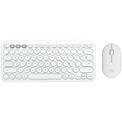 LOGITECH Pebble 2 Bluetooth Keyboard Combo - TONAL WHITE - FRA