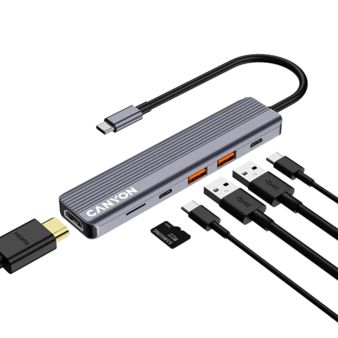 CANYON hub DS-17 6in1 4k USB-C Grey — image 6