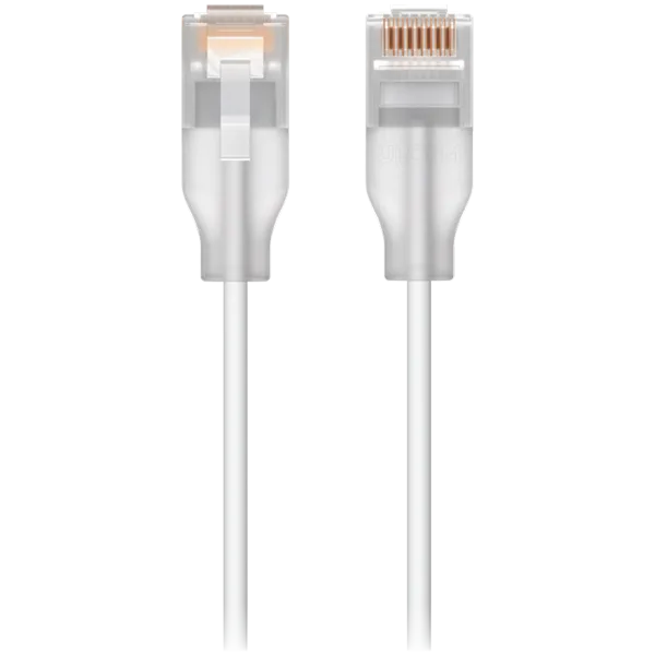 Ubiquiti UACC-Cable-Patch-EL-3M-W Nano-thin patch cable with 2.5 GbE support designed to show Etherlightin™ effects — image 1
