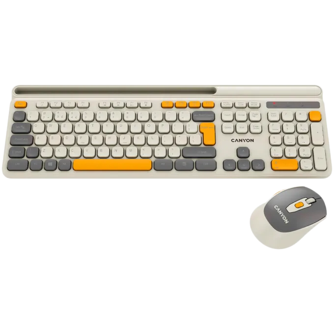 CANYON HSET-W5 EN Keyboard+Mouse AAA+AA Wireless Beige — image 2