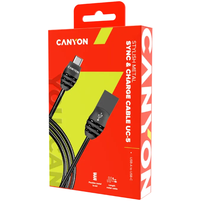 CANYON cable UC-5 USB-C 10W 1m Dark Grey — image 2
