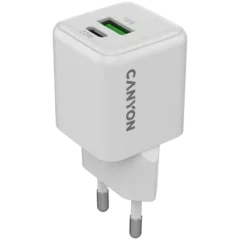 CANYON charger CU20AC GaN 20W 1xPD 1xQC EU White