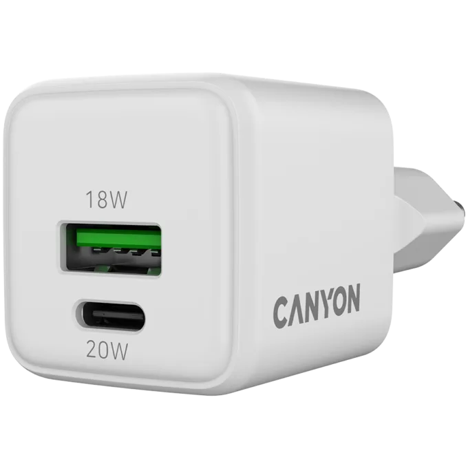 CANYON charger CU20AC GaN 20W 1xPD 1xQC EU White — image 3