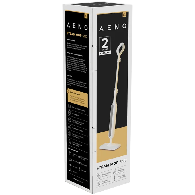 AENO Steam Mop SM2-UK: UK plug, 1200W, 130°C, IPX4, Tank Volume 275mL, 3 steam modes, self-standing — image 15