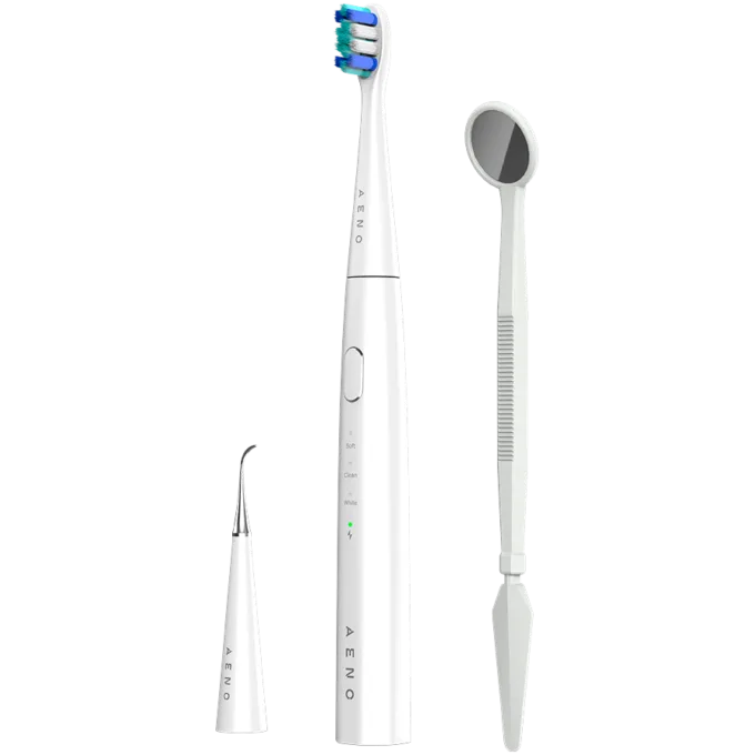 AENO Sonic Electric toothbrush, DB8: White, 3modes, 3 brush heads + 1 cleaning tool, 1 mirror,  30000rpm, 100 days without charging, IPX7 — image 2