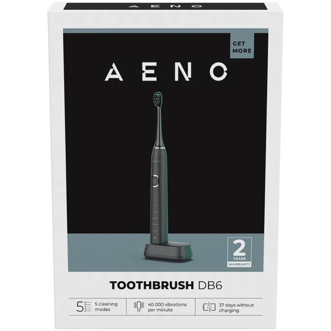 AENO Sonic Electric Toothbrush DB6: Black, 5 modes, wireless charging, 46000rpm, 40 days without charging, IPX7 — image 4
