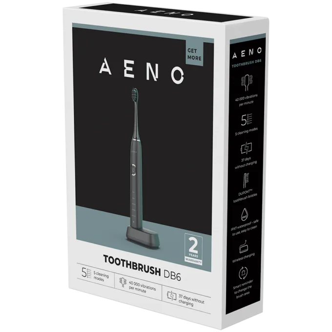 AENO Sonic Electric Toothbrush DB6: Black, 5 modes, wireless charging, 46000rpm, 40 days without charging, IPX7 — image 7