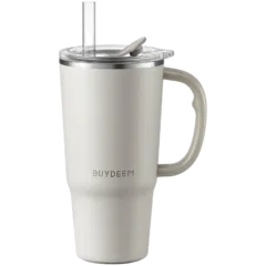 BUYDEEM Thermo Mug With Straw 700 ml, model DS57, color Oat White
