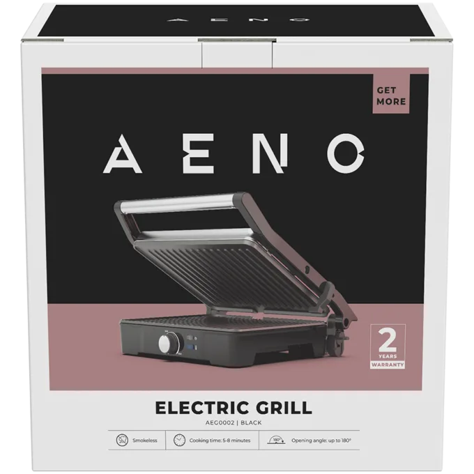 AENO Electric Grill EG2: 2000W, Temperature regulation, Max opening angle -180°, Plate size 290*234mm — image 5