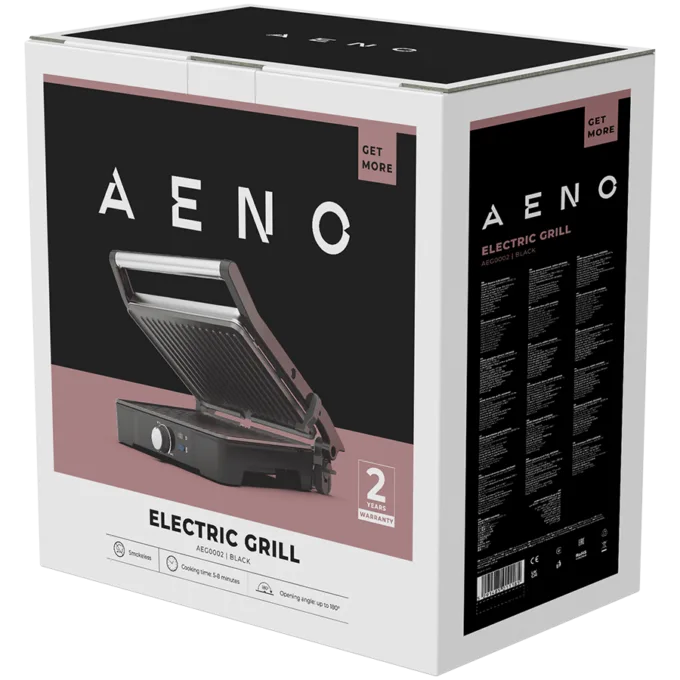 AENO Electric Grill EG2: 2000W, Temperature regulation, Max opening angle -180°, Plate size 290*234mm — image 6