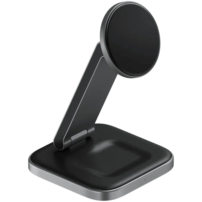 SATECHI 2-in-1 Foldable Qi2 Wireless Charging Stand (Space Gray) — image 1