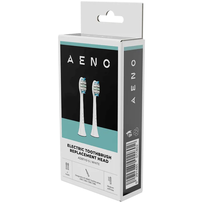 AENO Replacement toothbrush heads, White, Dupont bristles, 2pcs in set (for ADB0003/ADB0005 and ADB0004/ADB0006) — image 3
