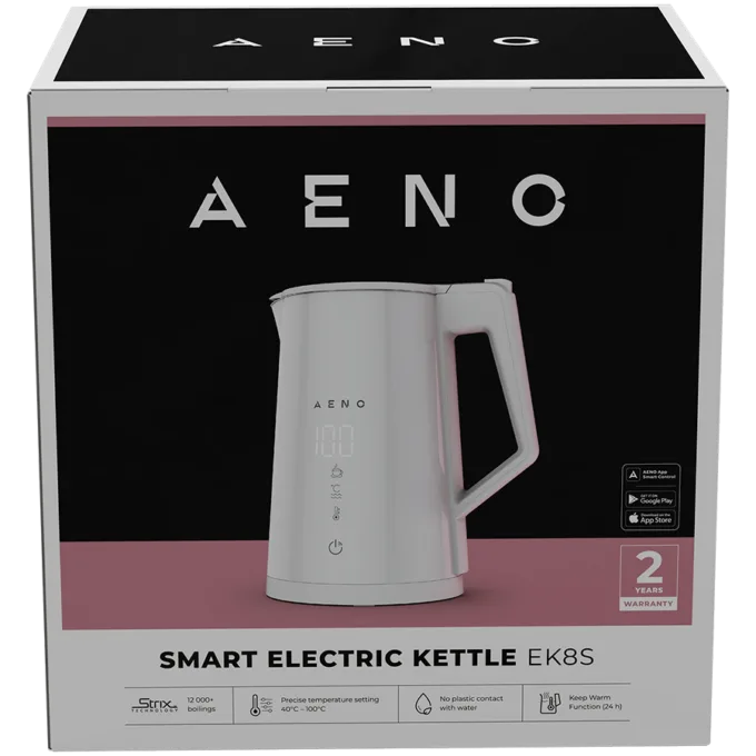 AENO Electric Kettle EK8S Smart: 1850-2200W, 1.7L, Strix, Double-walls, Temperature Control, Keep warm Function, Control via Wi-Fi, LED-display, Non-heating body, Auto Power Off, Dry tank Protection — image 2