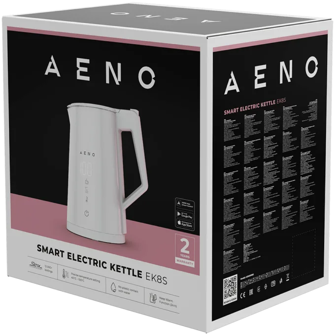 AENO Electric Kettle EK8S Smart: 1850-2200W, 1.7L, Strix, Double-walls, Temperature Control, Keep warm Function, Control via Wi-Fi, LED-display, Non-heating body, Auto Power Off, Dry tank Protection — image 4