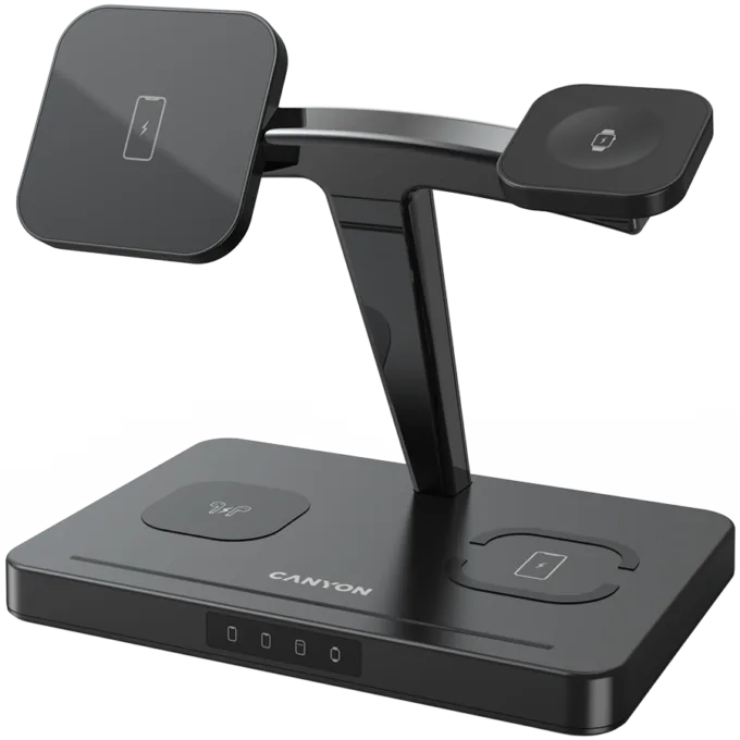 CANYON wireless charger WS-404 15W 4in1 Black — image 1