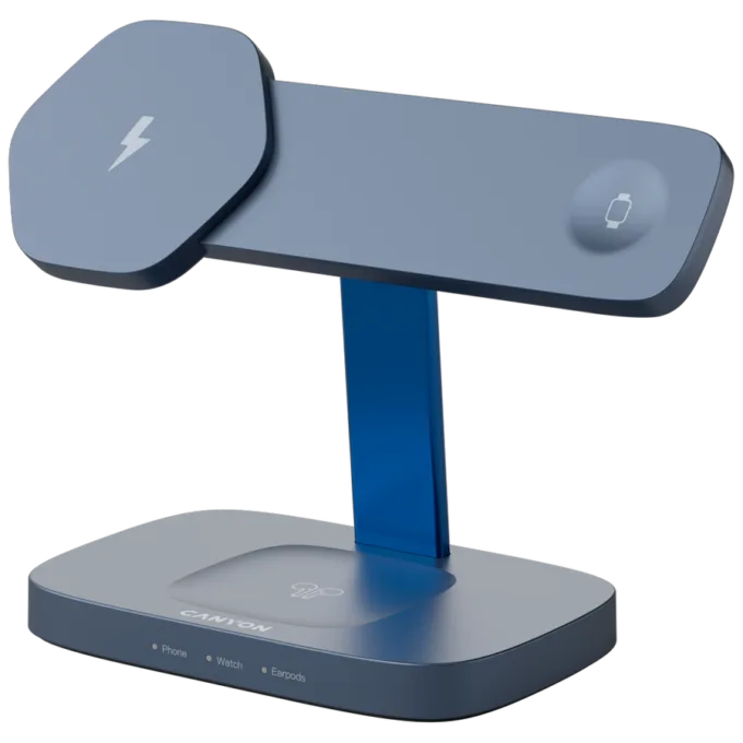 CANYON Wireless Charging Station Hexagon 310 3in1 DarkGrey/Blue — image 2
