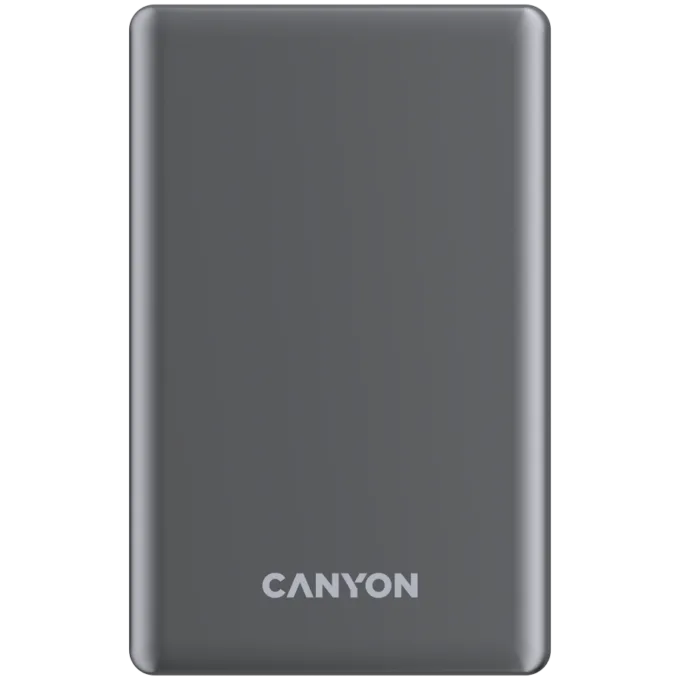 CANYON power bank OnPower 505 slim Magnetic 5000 mAh PD20W Dark Grey — image 1