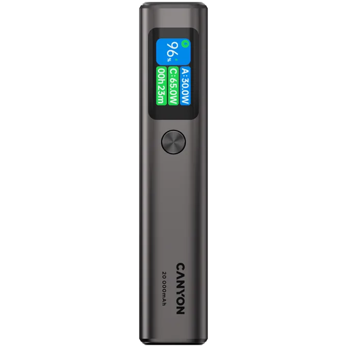CANYON power bank OnPower 230 TFT 20000 mAh PD130W Dark Grey — image 1
