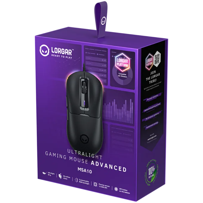 LORGAR MSA10, Ultralight Wired Gaming Mouse Advanced, black — image 8