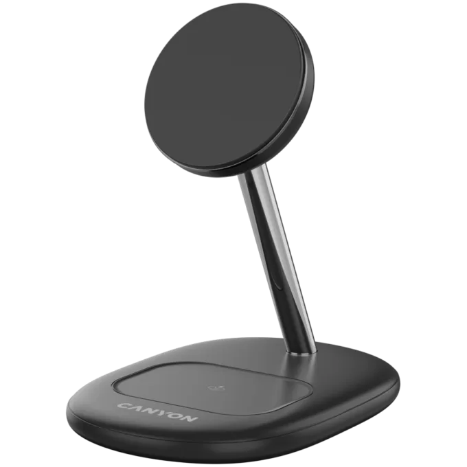 CANYON wireless charger WCS-205 15W Qi2 2in1 w/o adapter Black — image 1