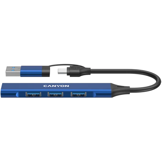 CANYON hub DS-02 4in1 USB-A/C Blue — image 1