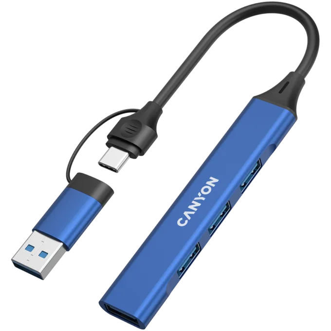 CANYON hub DS-02 4in1 USB-A/C Blue — image 2
