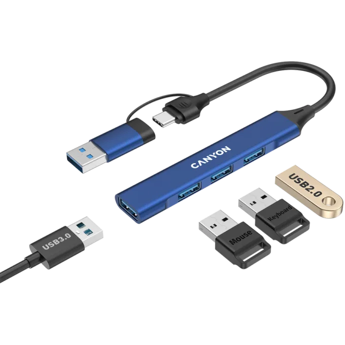 CANYON hub DS-02 4in1 USB-A/C Blue — image 4