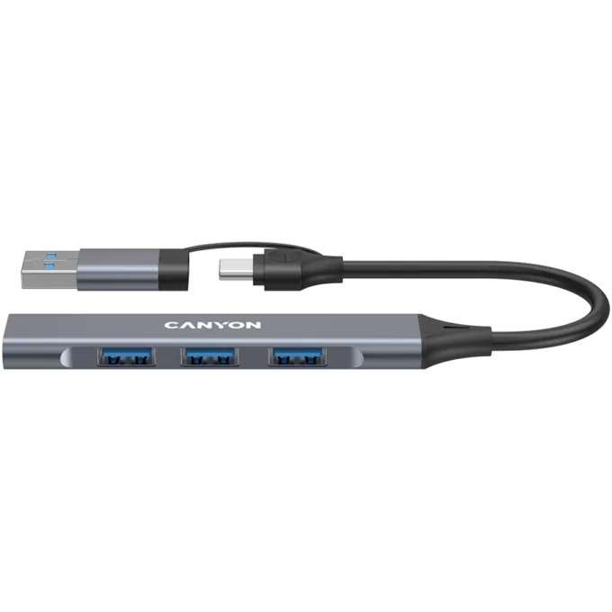 CANYON hub DS-02 4in1 USB-A/C Grey — image 1
