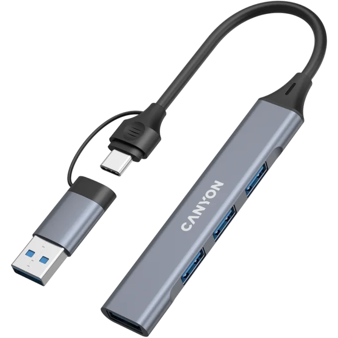 CANYON hub DS-02 4in1 USB-A/C Grey — image 2