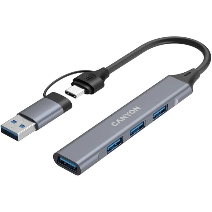 CANYON hub DS-02 4in1 USB-A/C Grey — image 3