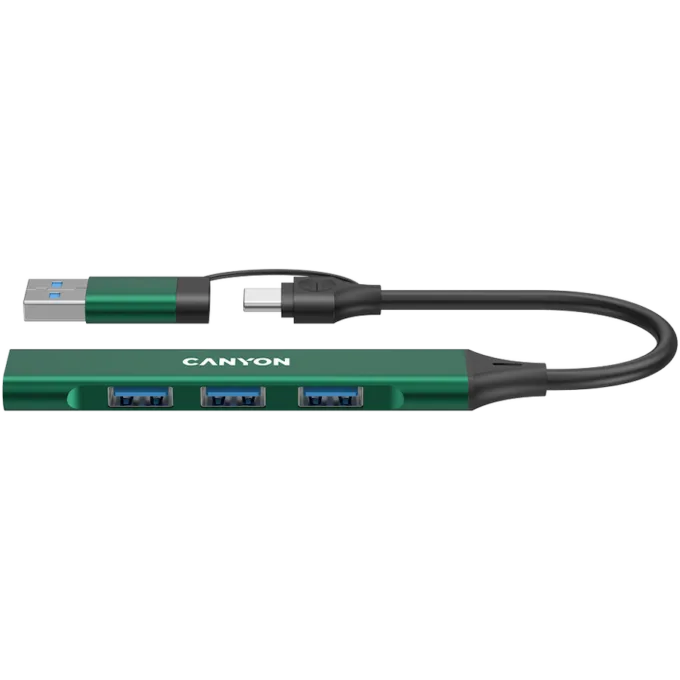 CANYON hub DS-02 4in1 USB-A/C Green — image 1