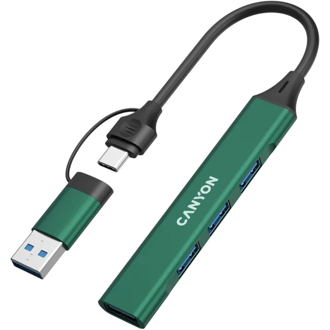 CANYON hub DS-02 4in1 USB-A/C Green — image 2