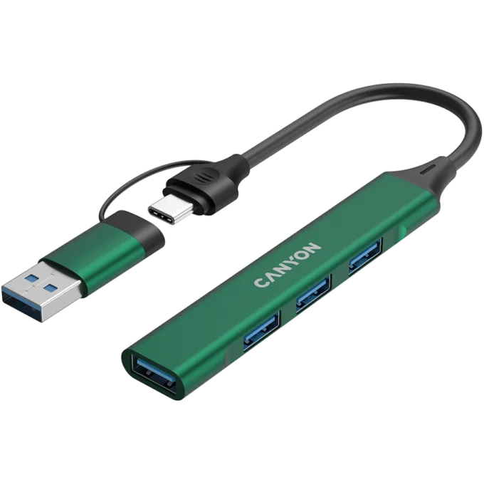CANYON hub DS-02 4in1 USB-A/C Green — image 3