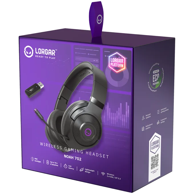 LORGAR Noah 702, Wireless Gaming Headset, black — image 9
