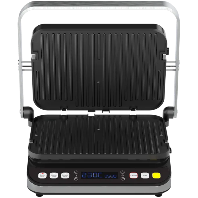 AENO ''Electric Grill EG1: 2000W, 3 heating modes - Upper Grill, Lower Grill, Both Grills  Defrost, Max opening angle -180°, Temperature regulation, Timer, Removable double-sided plates, Plate size 320*220mm'' — image 3