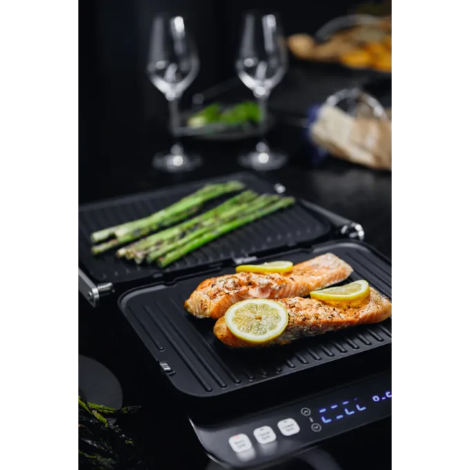 AENO ''Electric Grill EG1: 2000W, 3 heating modes - Upper Grill, Lower Grill, Both Grills  Defrost, Max opening angle -180°, Temperature regulation, Timer, Removable double-sided plates, Plate size 320*220mm'' — image 9