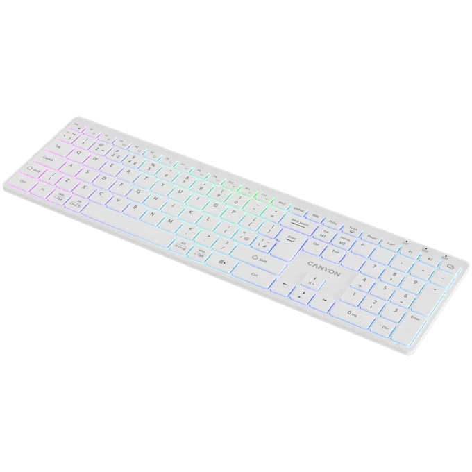 CANYON keyboard HKB-W11 UK/US RGB Dual Mode Wireless White — image 4