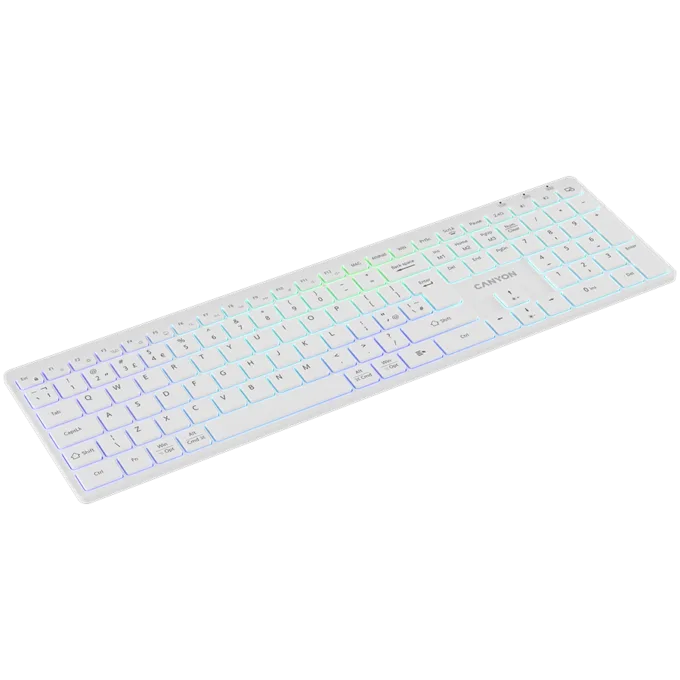 CANYON keyboard HKB-W11 UK/US RGB Dual Mode Wireless White — image 5