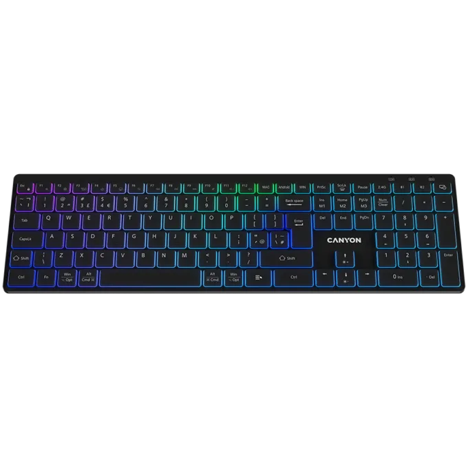 CANYON keyboard HKB-W11 UK/US RGB Dual Mode Wireless Black — image 2
