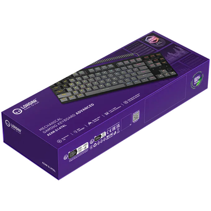 LORGAR Azar 514TKL, Wired RGB mechanical gaming keyboard, black, EN layout — image 9