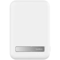 BELKIN 8k Qi2 MagSafe Compatible Powerbank with Kickstand, White