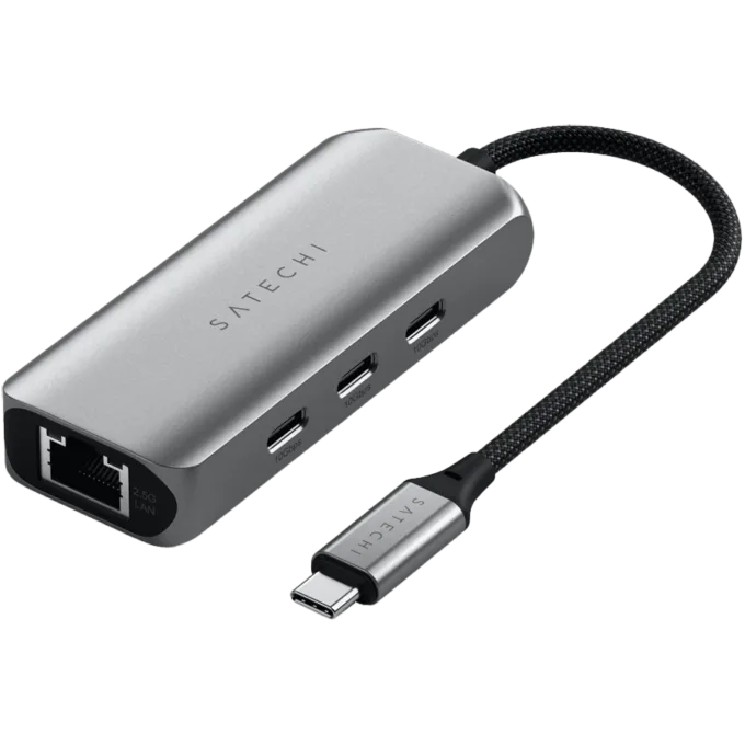 SATECHI 4-in-1 USB-C Hub with 2.5 Gigabit Ethernet - Space Gray — image 2